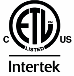 Marca Intertek ETL Listed para o Canadá e os Estados Unidos