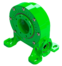 Slew drive da Kinematics, em verde
