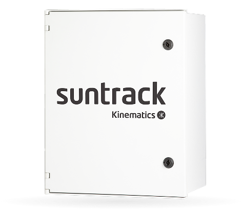 Painel elétrico NCU da Suntrack, com a marca na porta