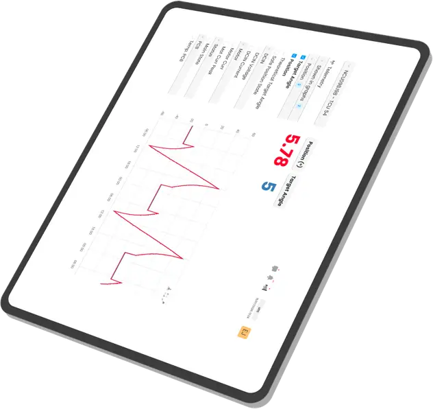 El portal en una tableta, con la telemetría de un tracker en pantalla
